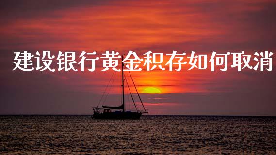 建设银行黄金积存如何取消_https://www.fsyjjx.cn_期货资讯_第1张