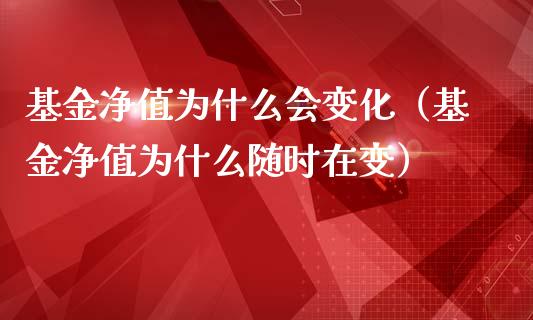 基金净值为什么会变化（基金净值为什么随时在变）_https://www.fsyjjx.cn_问财精选_第1张