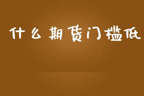 什么期货门槛低_https://www.fsyjjx.cn_股市分析_第1张