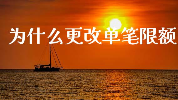 为什么更改单笔限额_https://www.fsyjjx.cn_期货在线_第1张