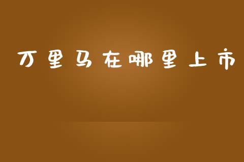 万里马在哪里上市_https://www.fsyjjx.cn_股票指导_第1张
