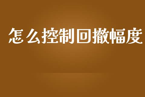 怎么控制回撤幅度_https://www.fsyjjx.cn_期货研报_第1张