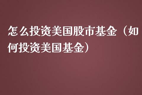 怎么投资美国股市基金（如何投资美国基金）_https://www.fsyjjx.cn_理财资讯_第1张