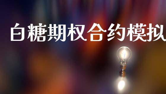 白糖期权合约模拟_https://www.fsyjjx.cn_期货研报_第1张