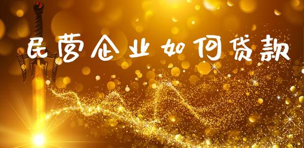民营企业如何贷款_https://www.fsyjjx.cn_理财资讯_第1张