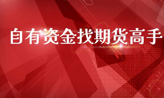 自有资金找期货高手_https://www.fsyjjx.cn_期货研报_第1张