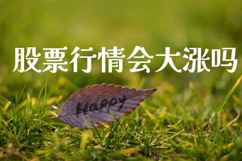 股票行情会大涨吗_https://www.fsyjjx.cn_股市分析_第1张
