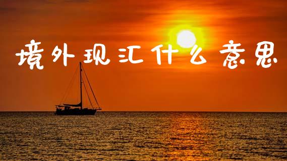 境外现汇什么意思_https://www.fsyjjx.cn_股市分析_第1张