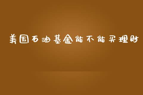 美国石油基金能不能买理财_https://www.fsyjjx.cn_理财资讯_第1张