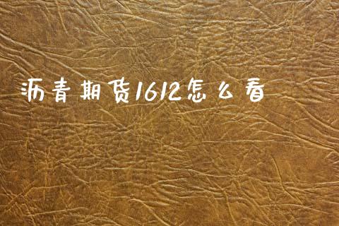 沥青期货1612怎么看_https://www.fsyjjx.cn_问财精选_第1张