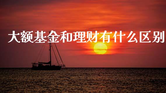大额基金和理财有什么区别_https://www.fsyjjx.cn_问财精选_第1张