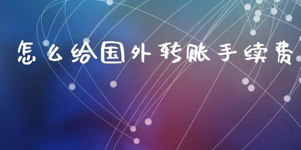 怎么给国外转账手续费_https://www.fsyjjx.cn_股票指导_第1张