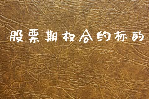 股票期权合约标的_https://www.fsyjjx.cn_股票指导_第1张
