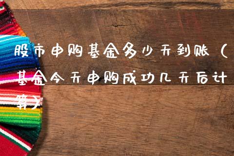 股市申购基金多少天到账（基金今天申购成功几天后计算）_https://www.fsyjjx.cn_问财精选_第1张