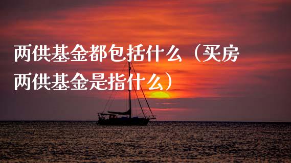 两供基金都包括什么（买房两供基金是指什么）_https://www.fsyjjx.cn_问财精选_第1张