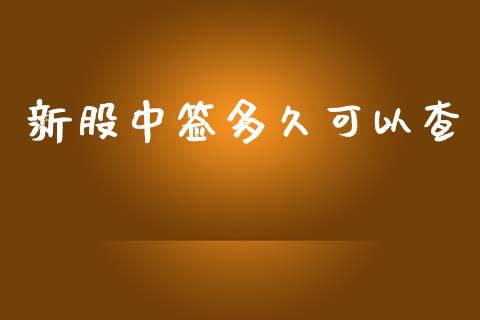 新股中签多久可以查_https://www.fsyjjx.cn_股票指导_第1张