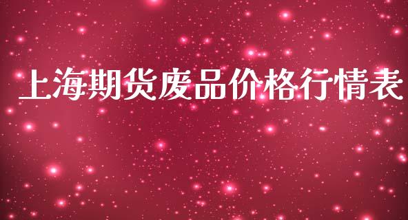 上海期货废品价格行情表_https://www.fsyjjx.cn_期货研报_第1张