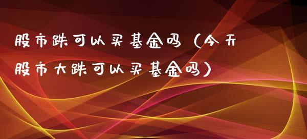 股市跌可以买基金吗（今天股市大跌可以买基金吗）_https://www.fsyjjx.cn_问财精选_第1张