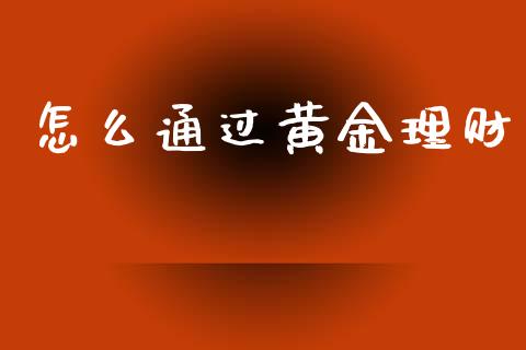 怎么通过黄金理财_https://www.fsyjjx.cn_股票指导_第1张