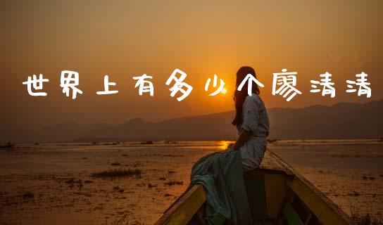 世界上有多少个廖清清_https://www.fsyjjx.cn_股市分析_第1张