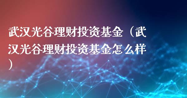 武汉光谷理财投资基金（武汉光谷理财投资基金怎么样）_https://www.fsyjjx.cn_问财精选_第1张