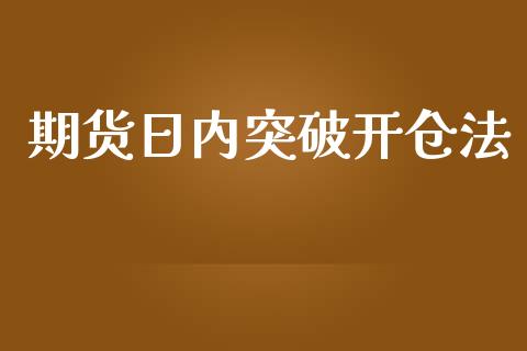 期货日内突破开仓法_https://www.fsyjjx.cn_期货资讯_第1张