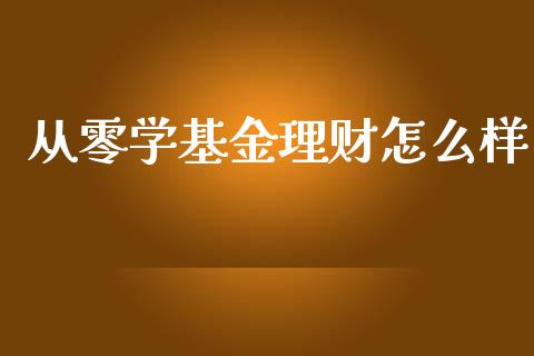 从零学基金理财怎么样_https://www.fsyjjx.cn_理财资讯_第1张