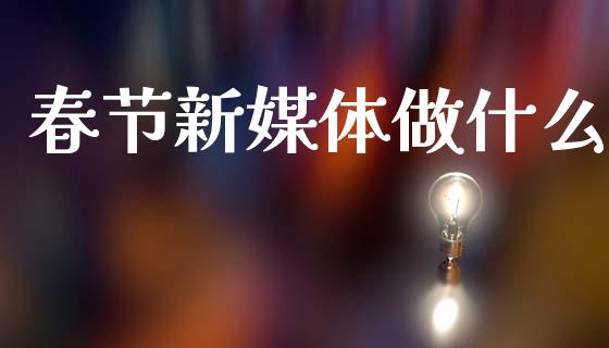 春节新媒体做什么_https://www.fsyjjx.cn_期货研报_第1张