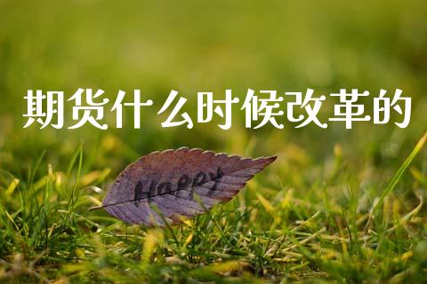 期货什么时候改革的_https://www.fsyjjx.cn_股指期货_第1张