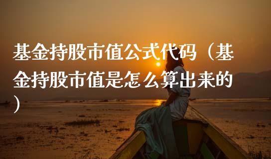 基金持股市值公式代码（基金持股市值是怎么算出来的）_https://www.fsyjjx.cn_理财资讯_第1张