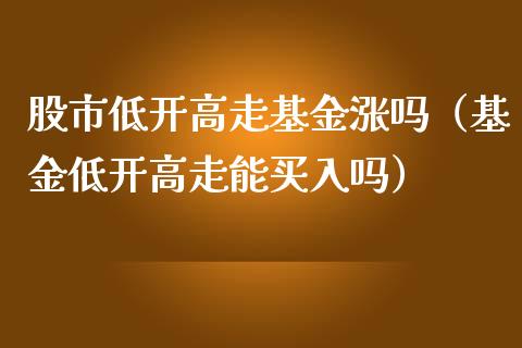 股市低开高走基金涨吗（基金低开高走能买入吗）_https://www.fsyjjx.cn_问财精选_第1张