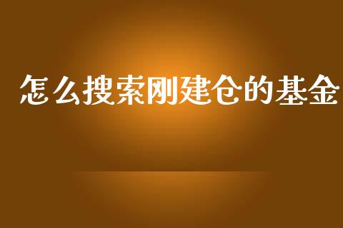 怎么搜索刚建仓的基金_https://www.fsyjjx.cn_股市分析_第1张