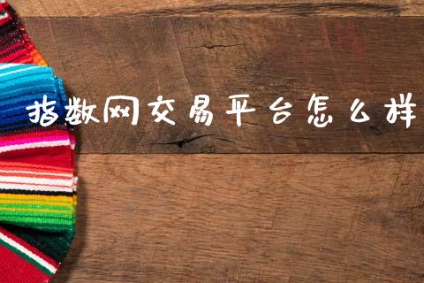 指数网交易平台怎么样_https://www.fsyjjx.cn_问财精选_第1张