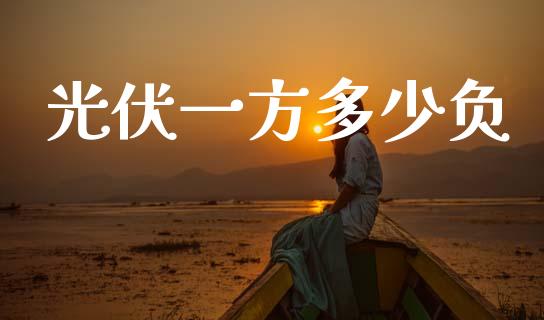 光伏一方多少负_https://www.fsyjjx.cn_股票指导_第1张
