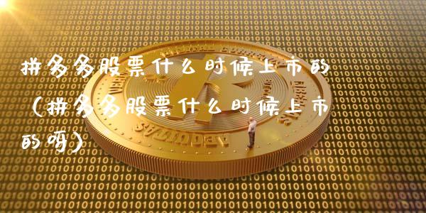 拼多多股票什么时候上市的（拼多多股票什么时候上市的呀）_https://www.fsyjjx.cn_股票指导_第1张