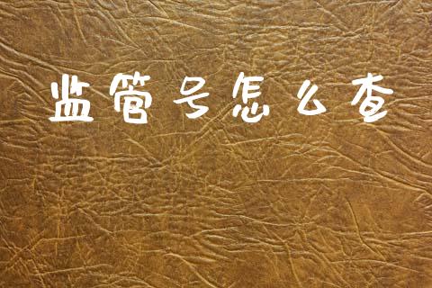 监管号怎么查_https://www.fsyjjx.cn_期货资讯_第1张