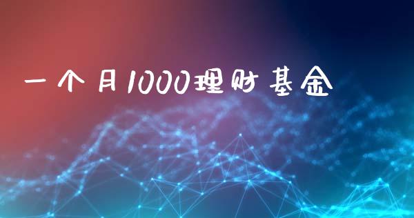一个月1000理财基金_https://www.fsyjjx.cn_理财资讯_第1张