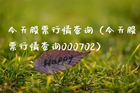 今天股票行情查询（今天股票行情查询000702）_https://www.fsyjjx.cn_股指期货_第1张