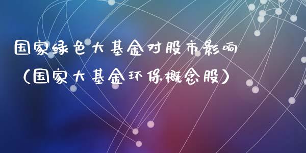 国家绿色大基金对股市影响（国家大基金环保概念股）_https://www.fsyjjx.cn_问财精选_第1张