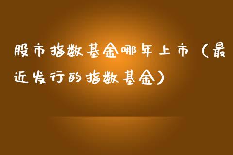股市指数基金哪年上市（最近发行的指数基金）_https://www.fsyjjx.cn_问财精选_第1张