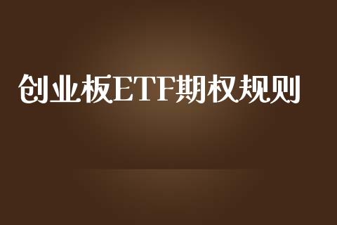 创业板ETF期权规则_https://www.fsyjjx.cn_期货研报_第1张
