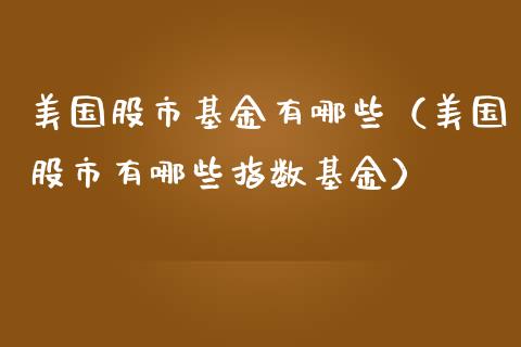 美国股市基金有哪些（美国股市有哪些指数基金）_https://www.fsyjjx.cn_问财精选_第1张