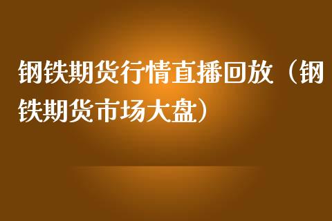 钢铁期货行情直播回放（钢铁期货市场大盘）_https://www.fsyjjx.cn_期货在线_第1张