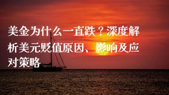 美金为什么一直跌？深度解析美元贬值原因、影响及应对策略_https://www.fsyjjx.cn_期货在线_第1张