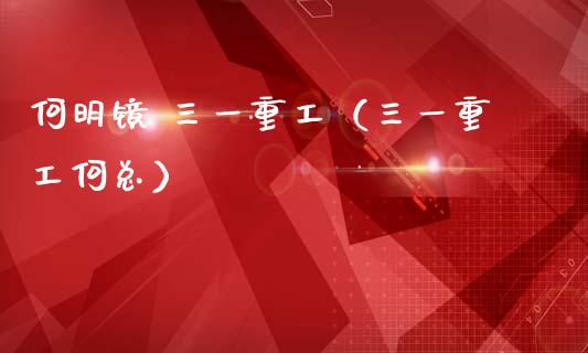 何明镜 三一重工（三一重工何总）_https://www.fsyjjx.cn_股指期货_第1张