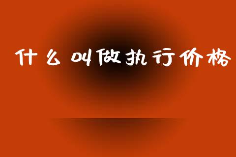 什么叫做执行价格_https://www.fsyjjx.cn_股指期货_第1张