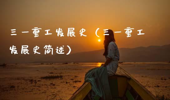 三一重工发展史（三一重工发展史简述）_https://www.fsyjjx.cn_股票指导_第1张