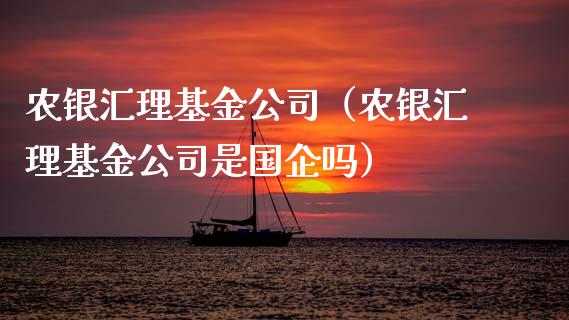 农银汇理基金公司（农银汇理基金公司是国企吗）_https://www.fsyjjx.cn_问财精选_第1张