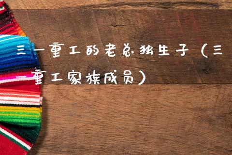三一重工的老总独生子（三一重工家族成员）_https://www.fsyjjx.cn_股市分析_第1张