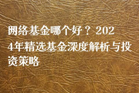 网络基金哪个好？ 2024年精选基金深度解析与投资策略_https://www.fsyjjx.cn_期货在线_第1张